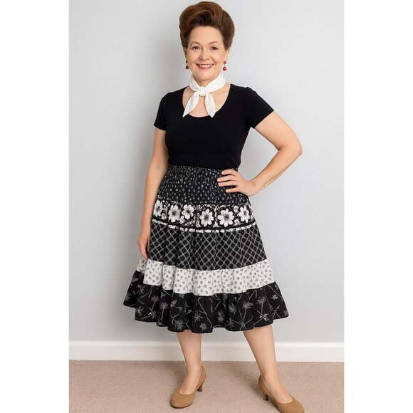 Square Up Fashions Dance Skirt Two-Step Professional Partners Please - Picture 1 of 7